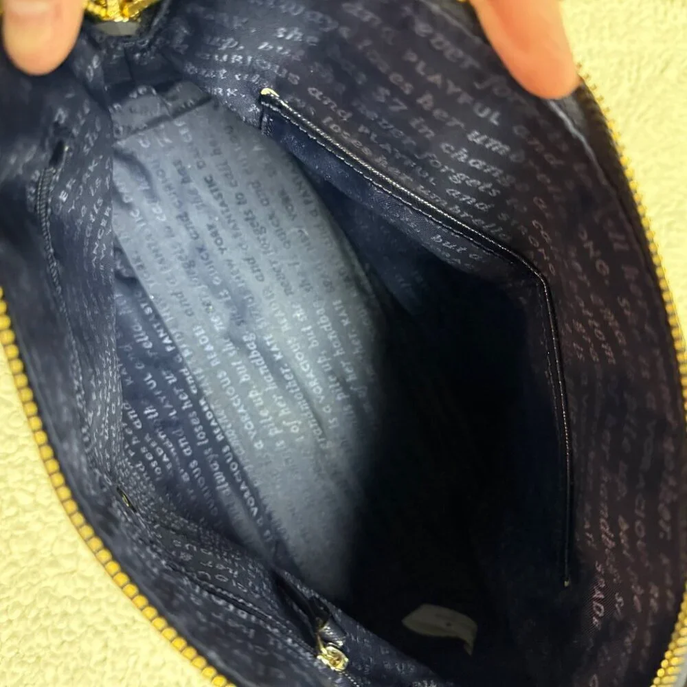kate spade new‎ york Crossbody Bag Navy w/ Pale Pink Dots Preloved